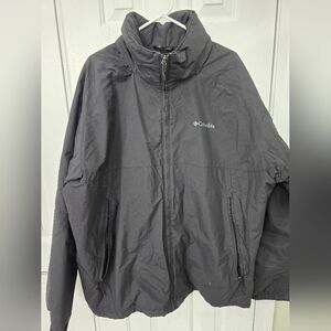 Columbia Gray Performance Jacket Lightweight Water-Resistant Mens 2XT Black